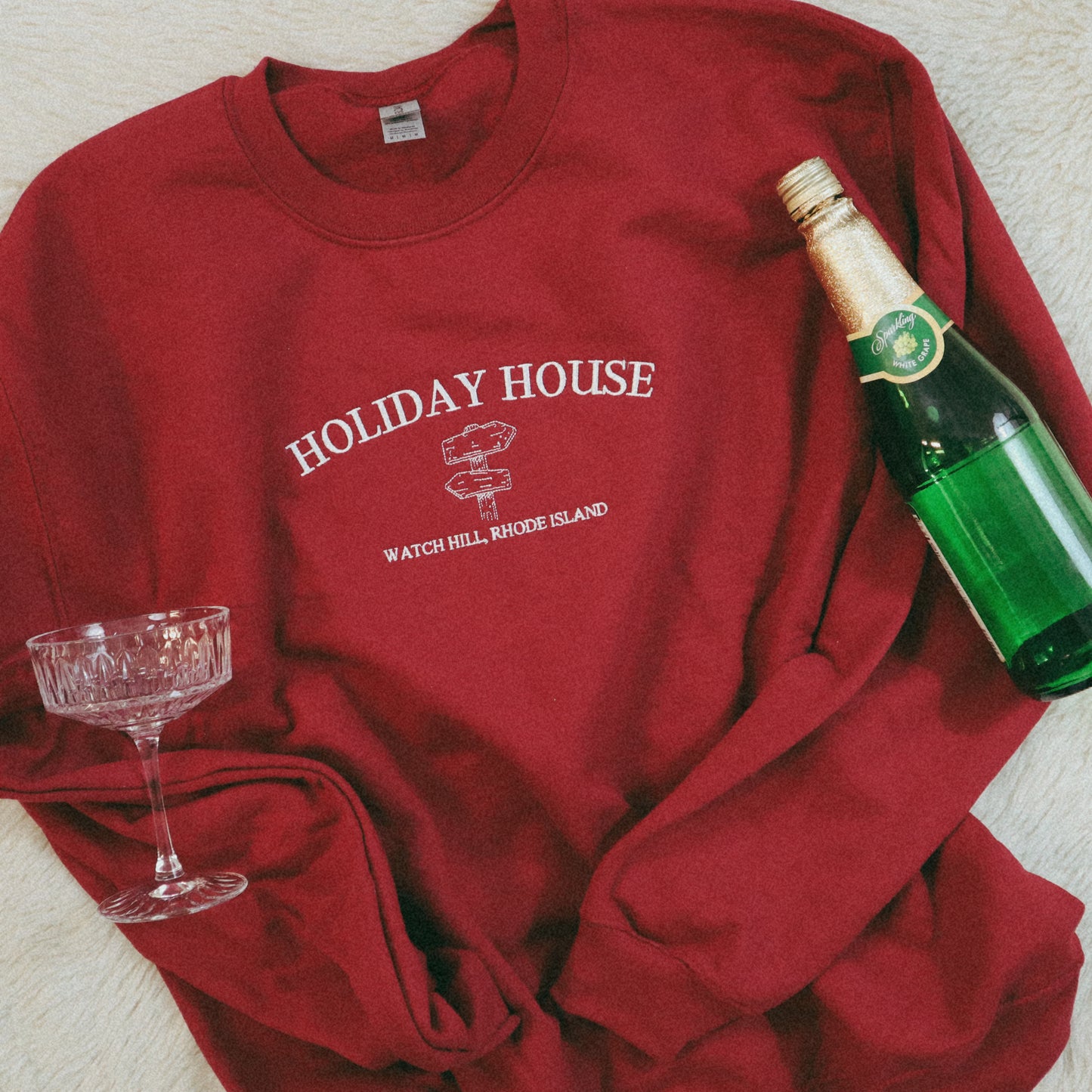 Holiday House Embroidered Crewneck
