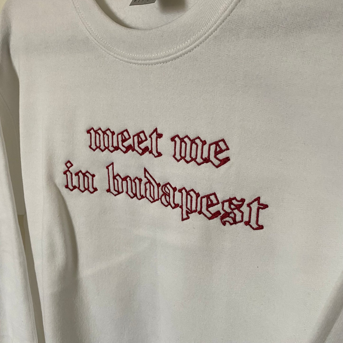 Meet Me in Budapest Embroidered Crew
