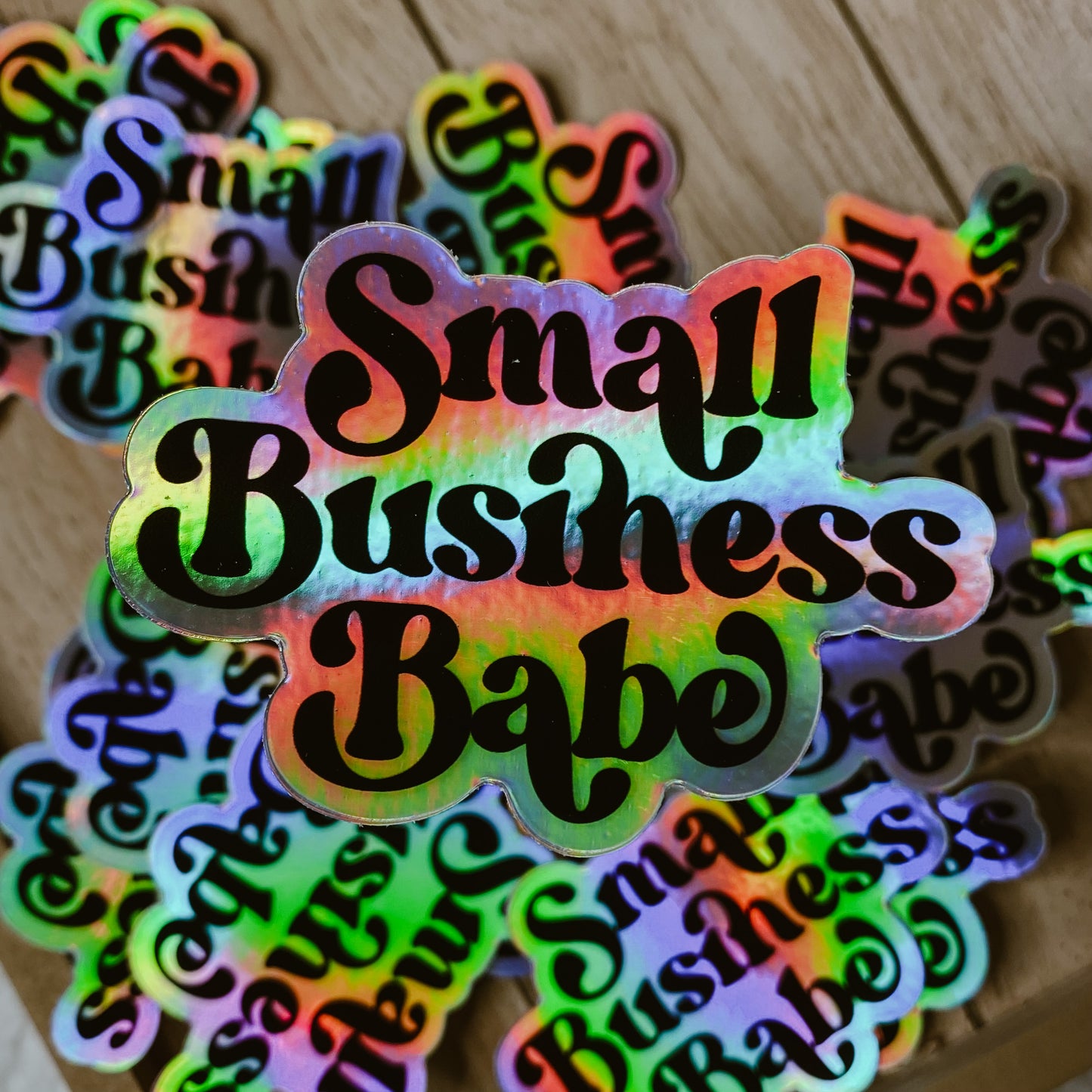 Small Business Babe Holographic Sticker